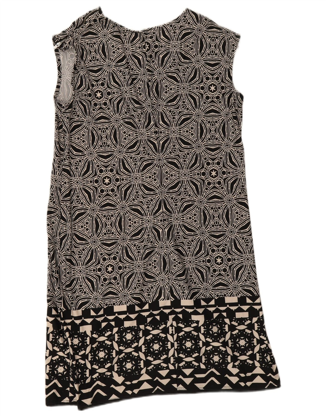 Abito a trapezio senza maniche da donna Wallis UK 12 Poliestere geometrico nero medio