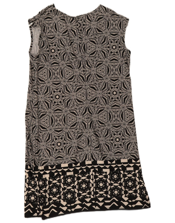 Abito a trapezio senza maniche da donna Wallis UK 12 Poliestere geometrico nero medio