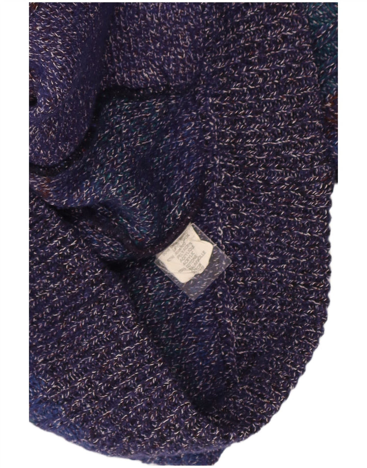 Maglione cardigan da uomo vintage IT 52 grande lana screziata multicolore