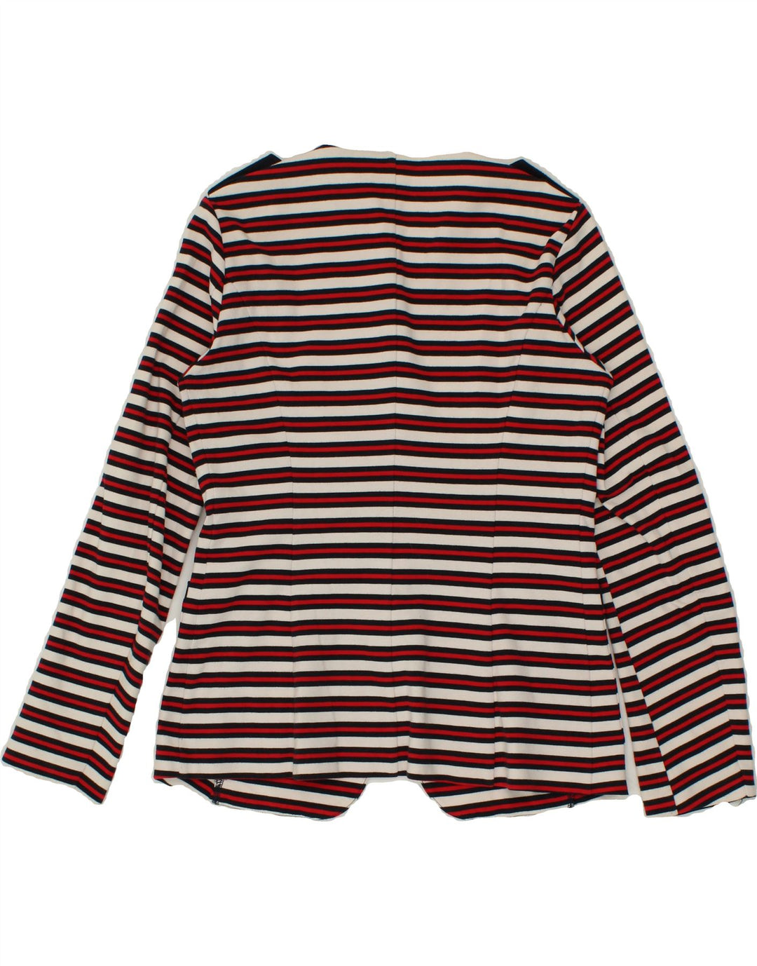 BENETTON Womens 1 Button Blazer Jacket IT 44 Medium Red Striped Polyester Vintage Benetton and Second-Hand Benetton from Messina Hembry 