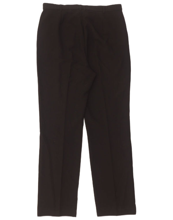 Pantaloni da abito a vita alta da donna Marks & Spencer UK 12 Medium W32 L31 Nero
