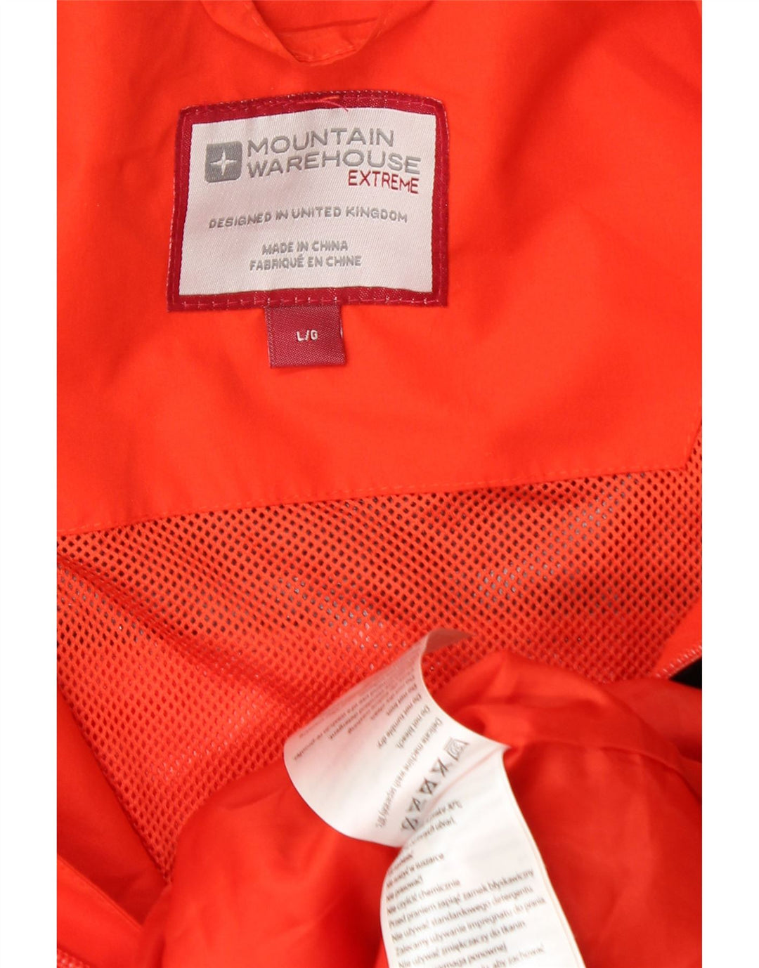 MOUNTAIN WAREHOUSE Giacca antipioggia da uomo con cappuccio UK 40 Large Orange Colourblock