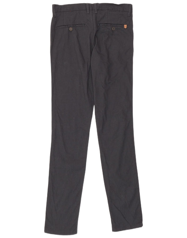 Pantaloni casual slim da uomo Zara EU 38 Small W30 L34 Cotone blu navy