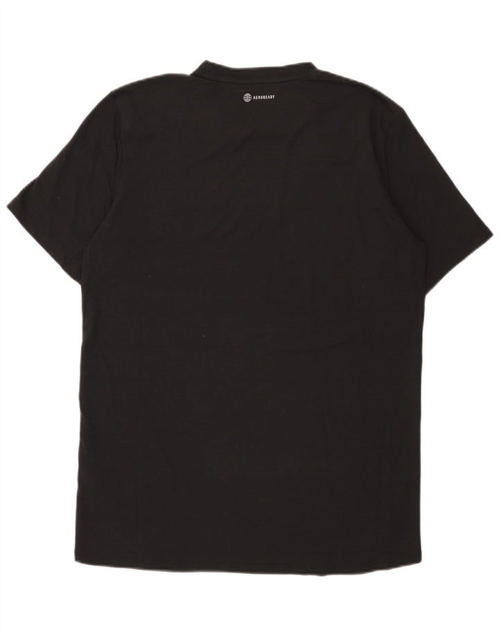 T-shirt da uomo Adidas Top media nera in poliestere