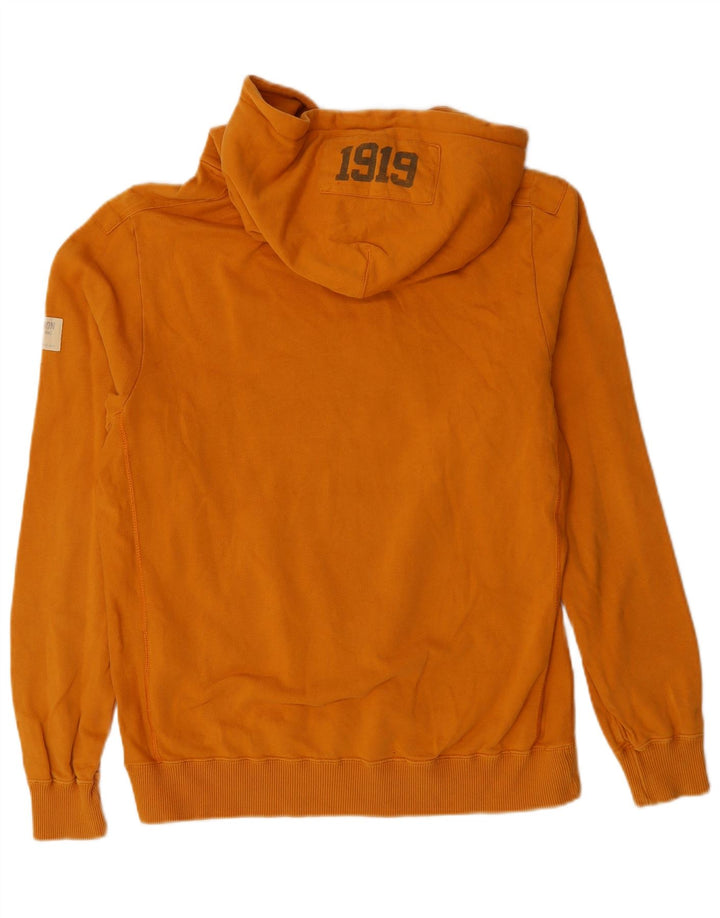 Maglione con cappuccio grafico da uomo Champion grande in cotone giallo