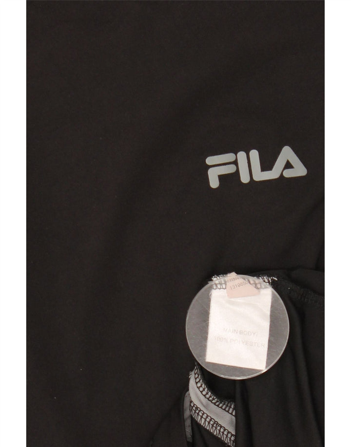 T-shirt da uomo FILA Top in poliestere color block medio nero