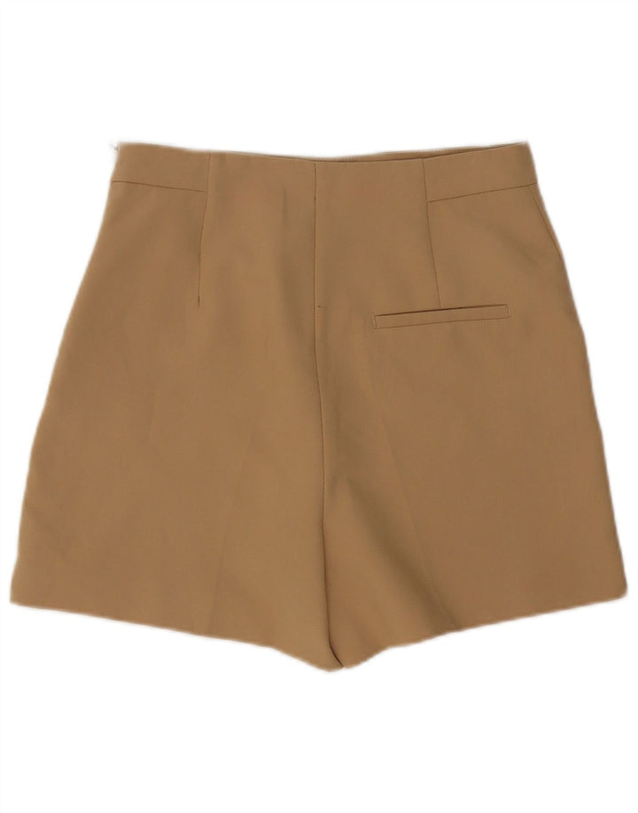 Pantaloncini casual a vita alta da donna Zara medi W28 poliestere beige