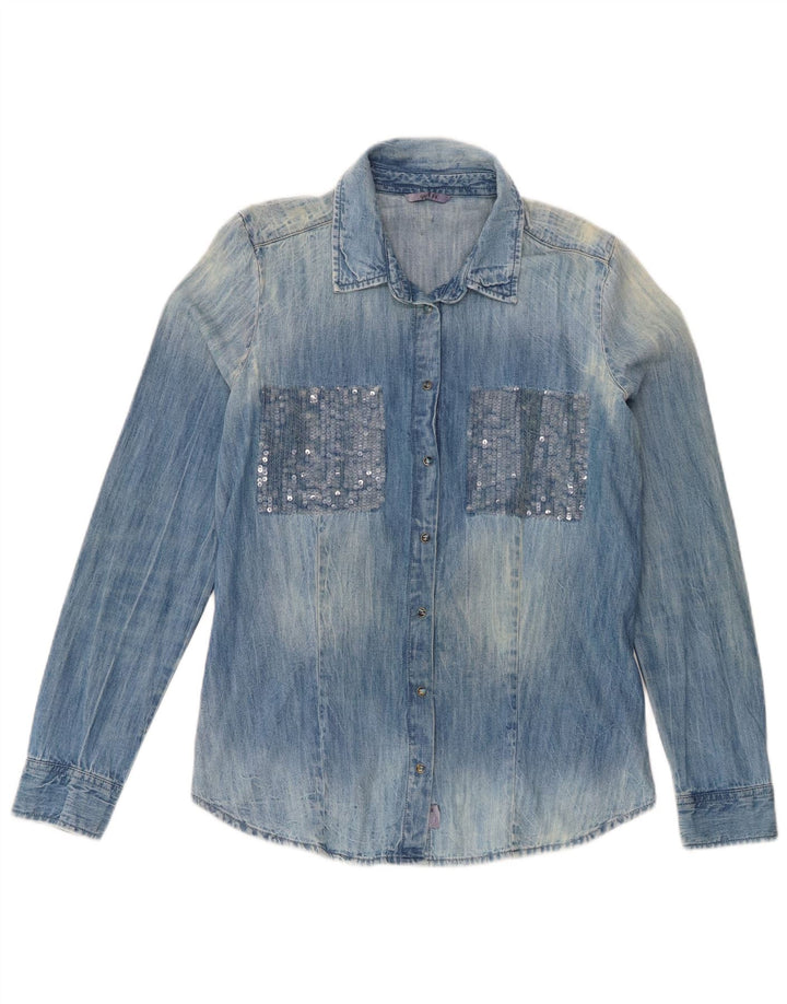 Camicia di jeans oversize da donna Guess UK 6 XS Blu Cotone