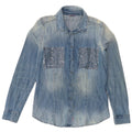 Camicia di jeans oversize da donna Guess UK 6 XS Blu Cotone