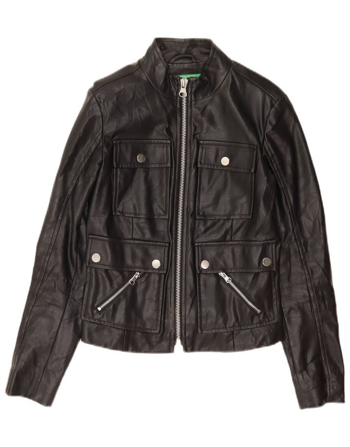 Giacca da donna in ecopelle Benetton UK 8 Small Poliestere nero