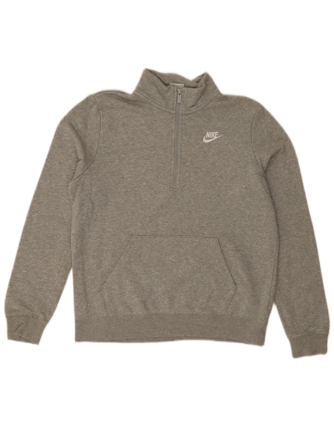 Felpa da donna oversize con collo e zip Nike, maglione, UK 10, piccola, grigia chiazzata