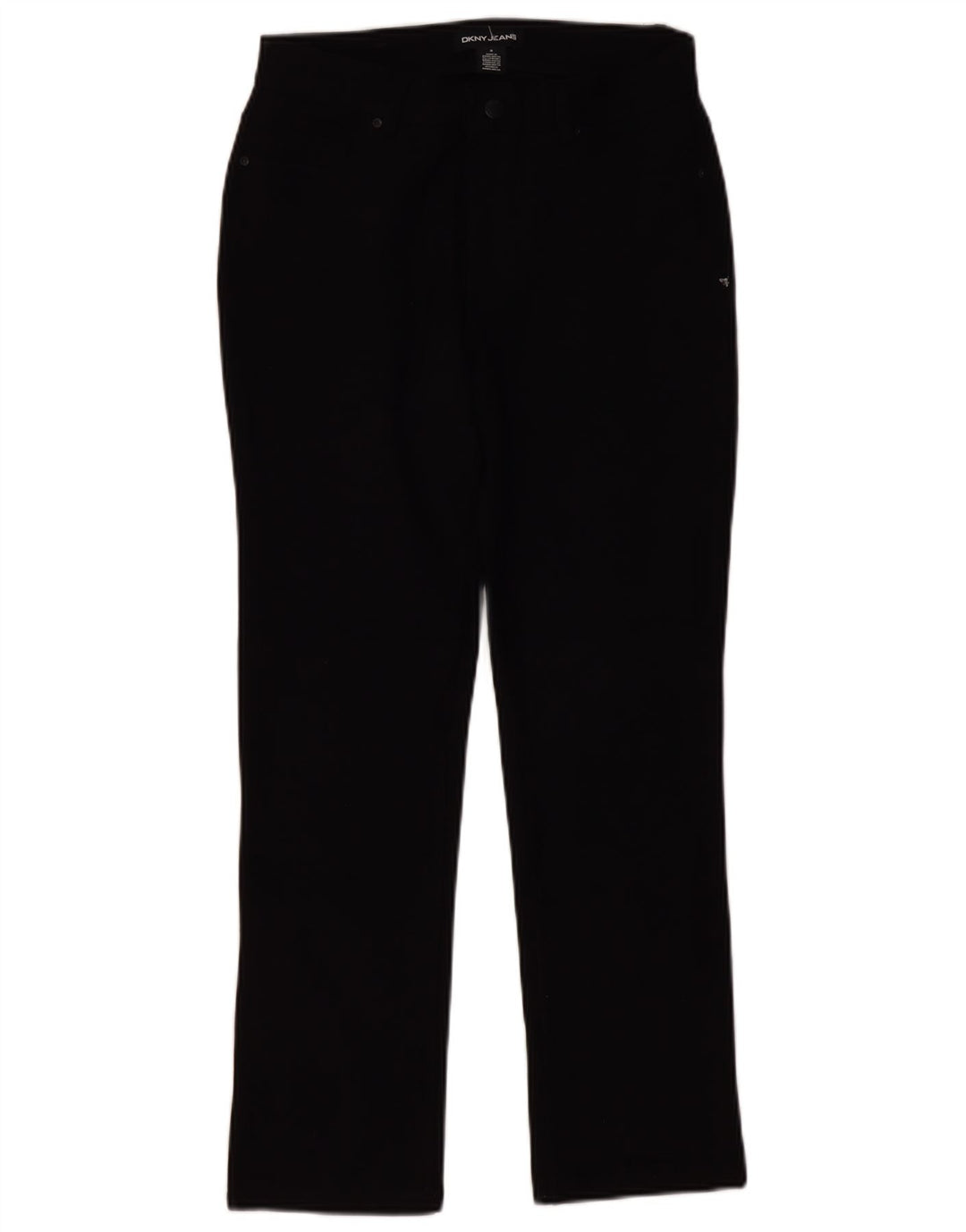 Pantaloni casual dritti da donna Dkny piccoli W27 L28 viscosa nera