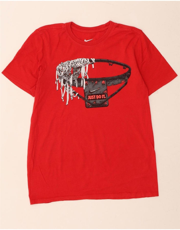 NIKE Mens Athletic Cut Graphic T-Shirt Top Small Red Cotton Vintage Nike and Second-Hand Nike from Messina Hembry 