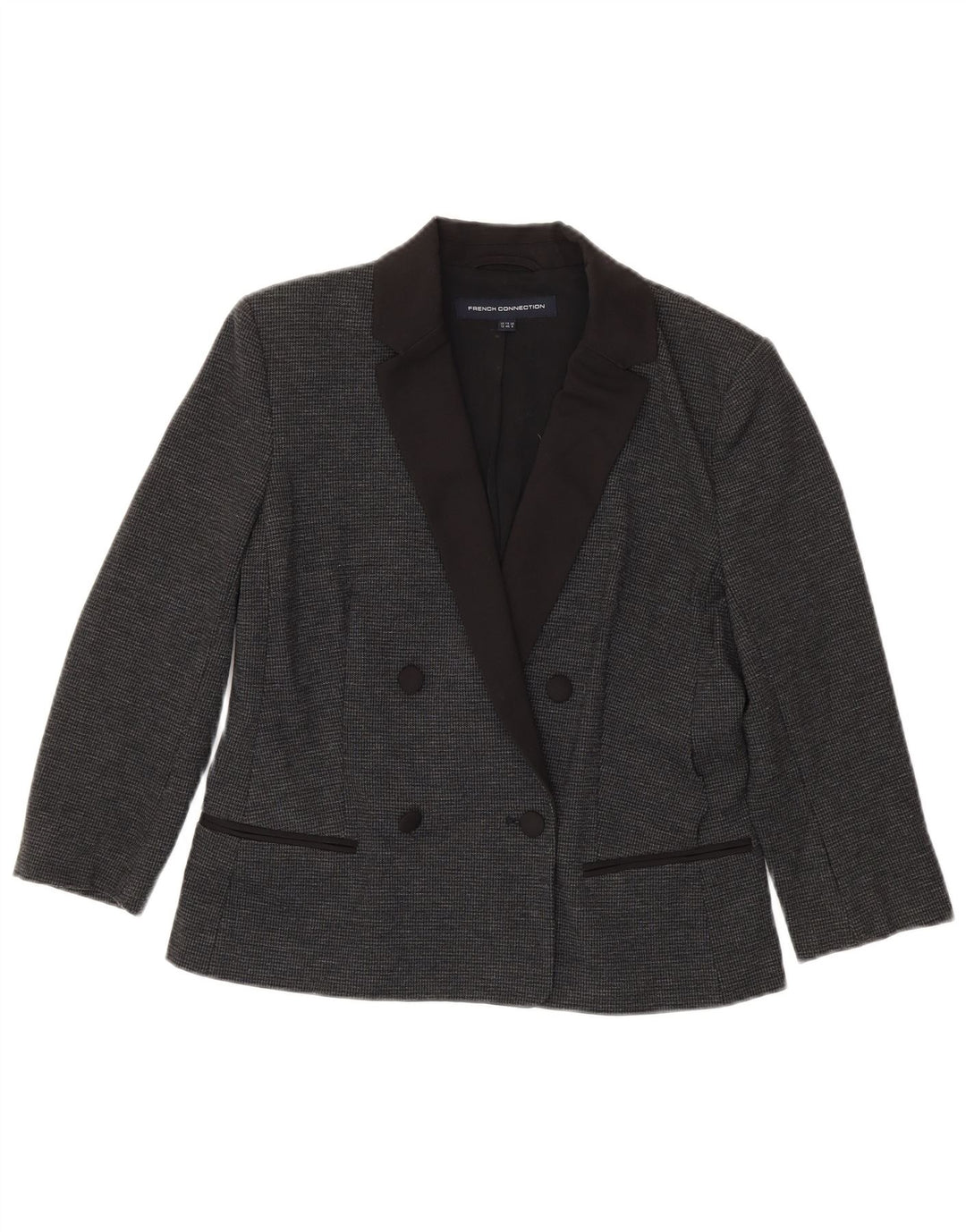 Giacca blazer da donna French Connection UK 12 pied de poule grigio medio