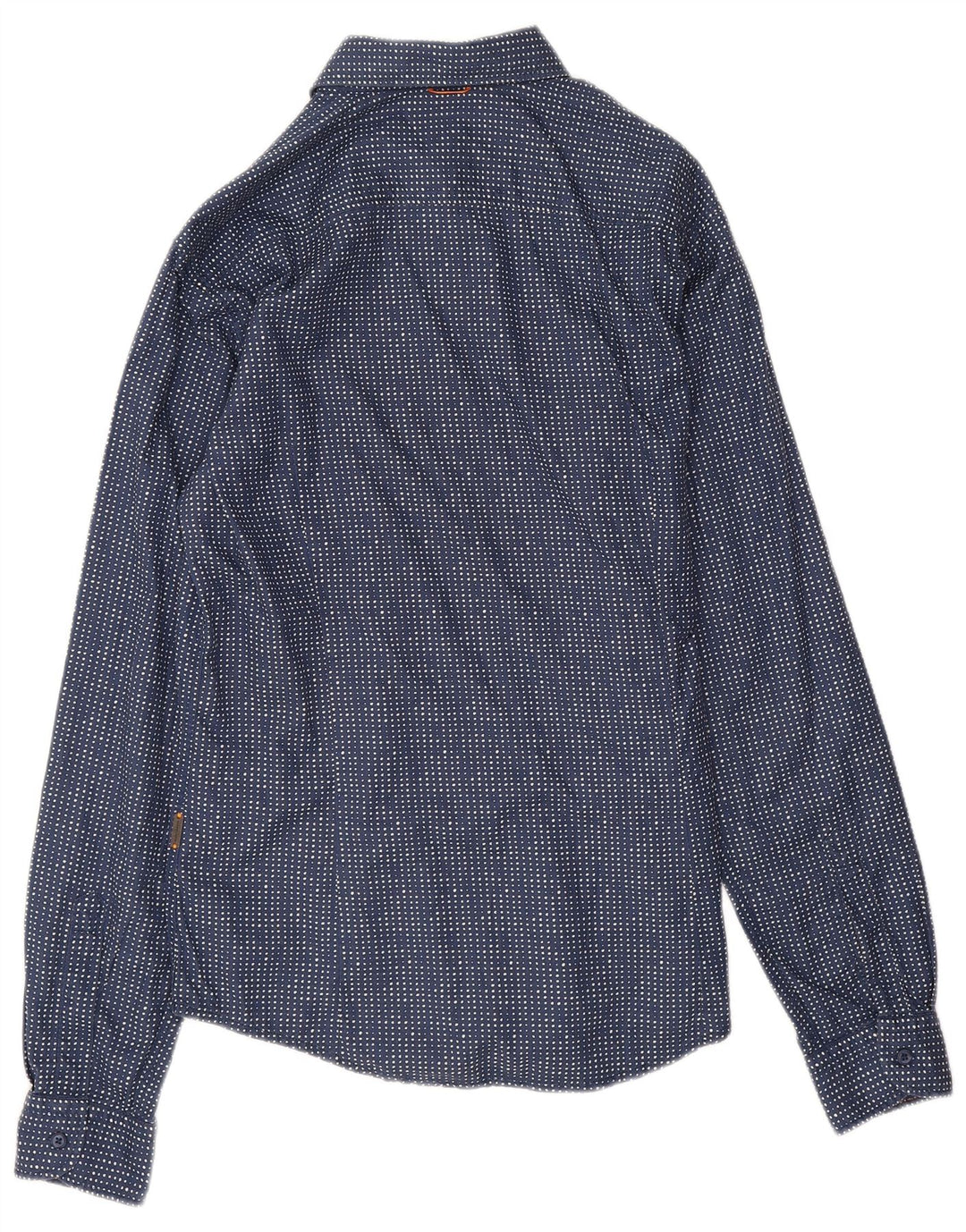 Camicia da uomo Hugo Boss in cotone maculato medio blu navy