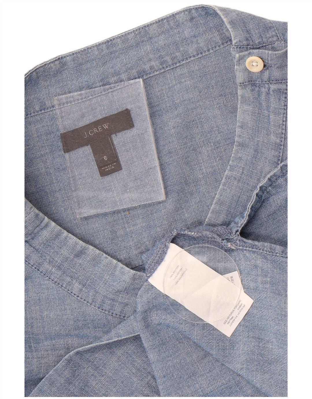 J. Crew Camicetta a maniche lunghe da donna Top US 6 Cotone blu medio