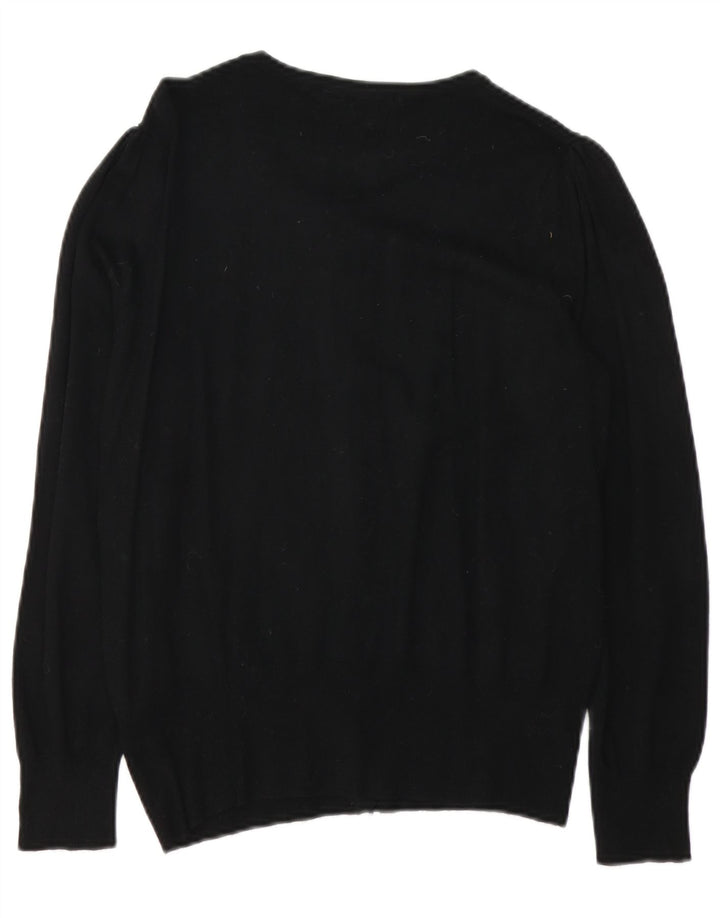 Maglione cardigan da donna Marks & Spencer UK 12 viscosa nera media