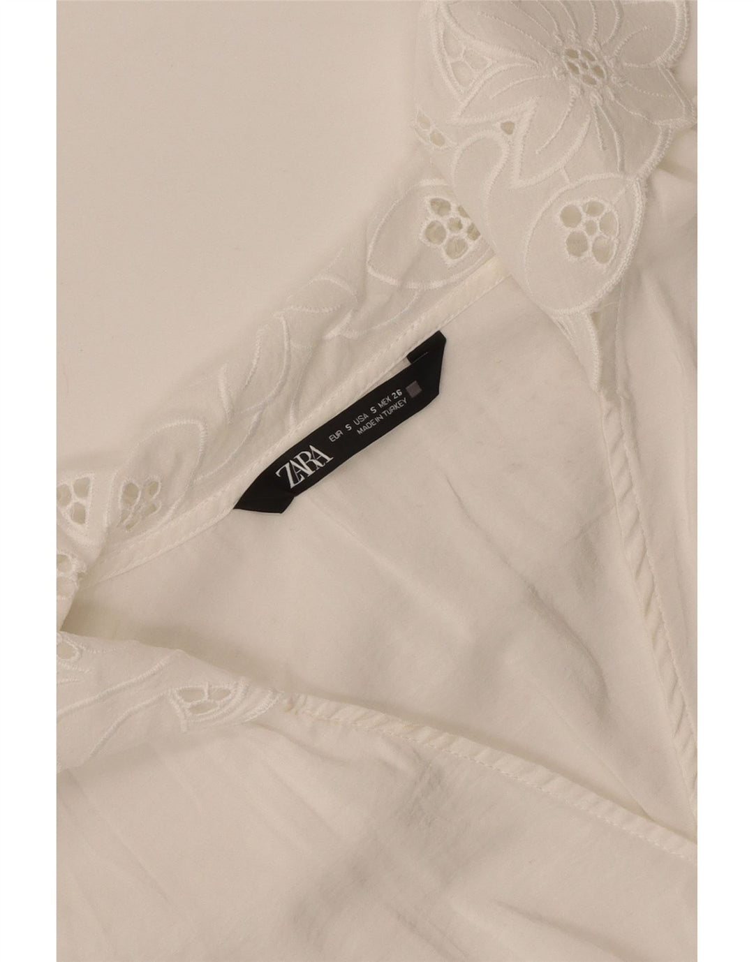 Top corto in camicetta corta da donna Zara UK 10 piccolo bianco