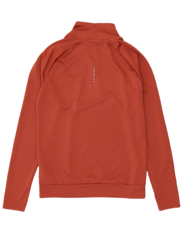 NIKE Top da tuta pullover con zip e collo grafico Dri Fit da uomo XS marrone