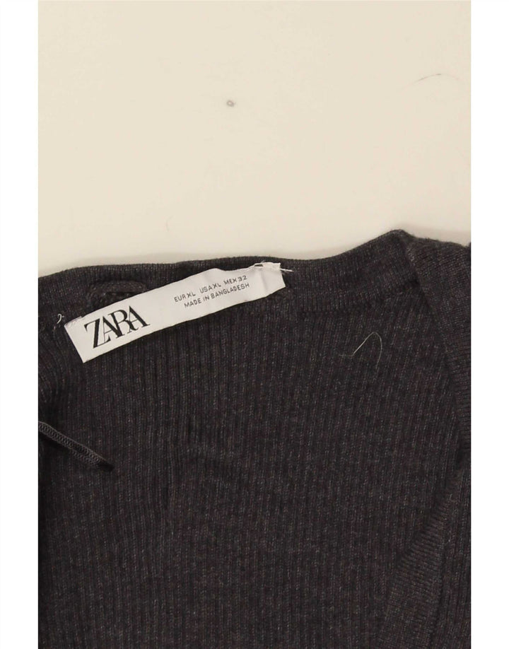 Top corto senza maniche da donna Zara UK 18 XL Grigio