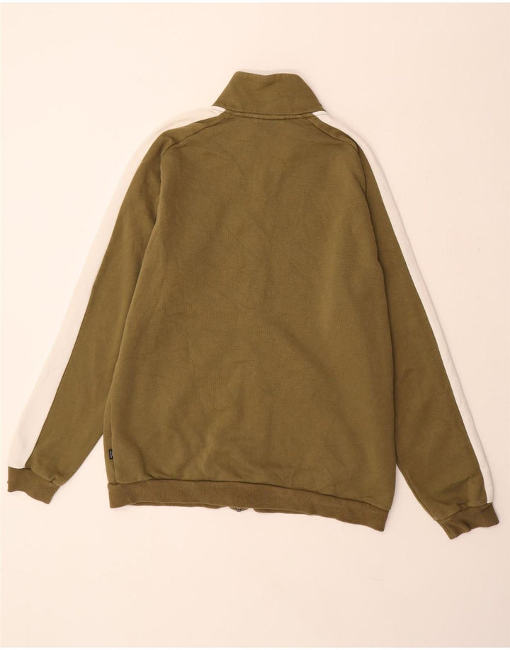 Giacca da tuta da uomo PUMA in cotone color block medio kaki