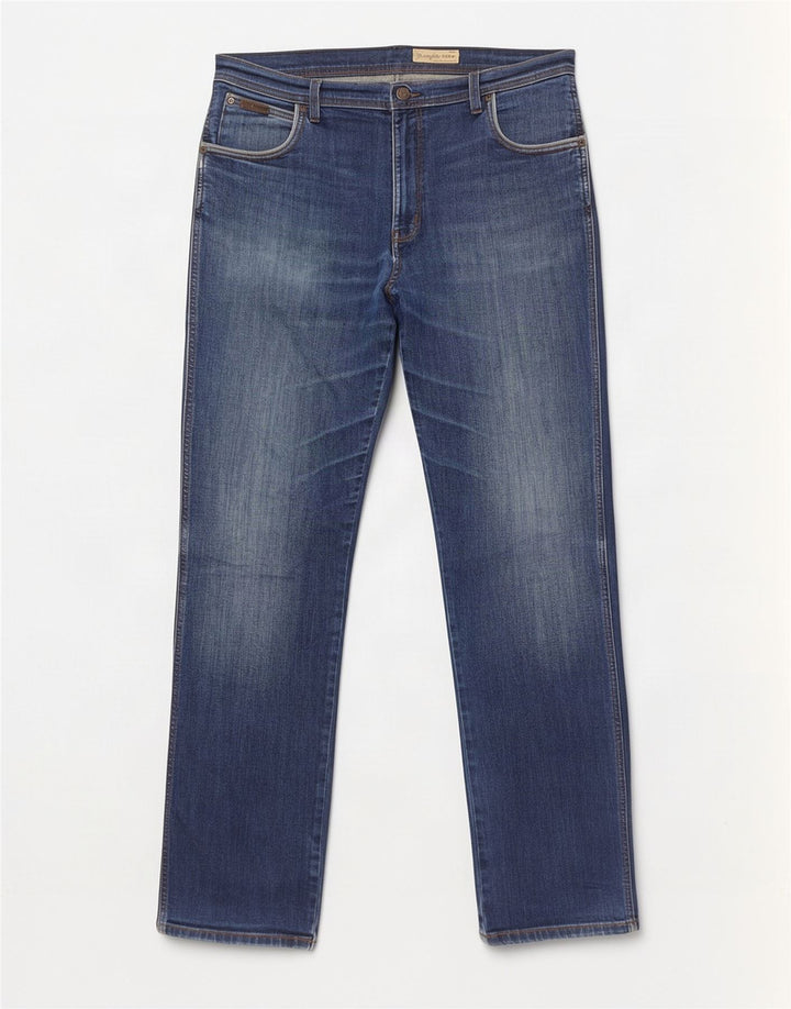 Jeans dritti elasticizzati Texas da uomo Wrangler W38 L34 cotone blu