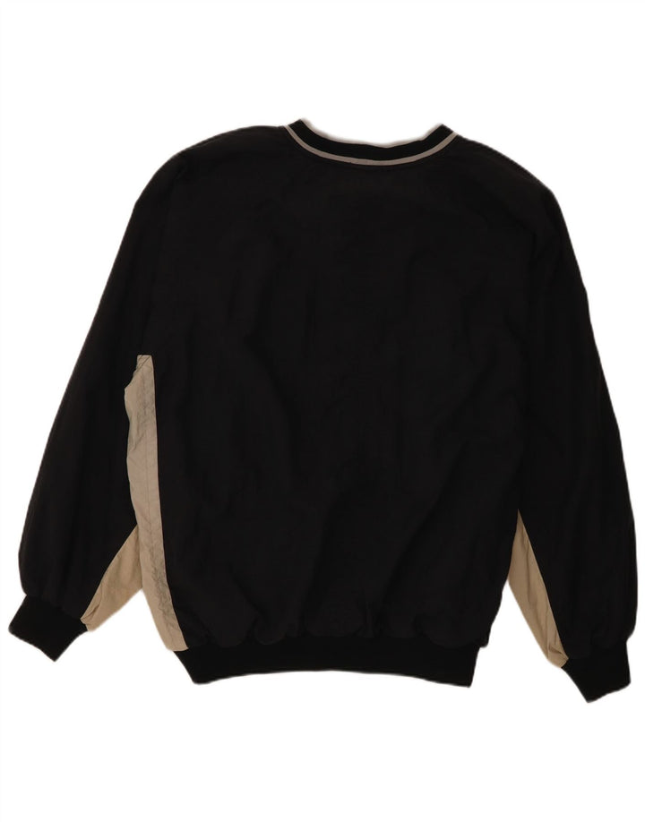 Felpa con grafica Nike da uomo, grande, in poliestere color block nero