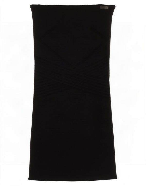 Abito Zara da donna con spalle scoperte UK 8 piccolo in viscosa nera