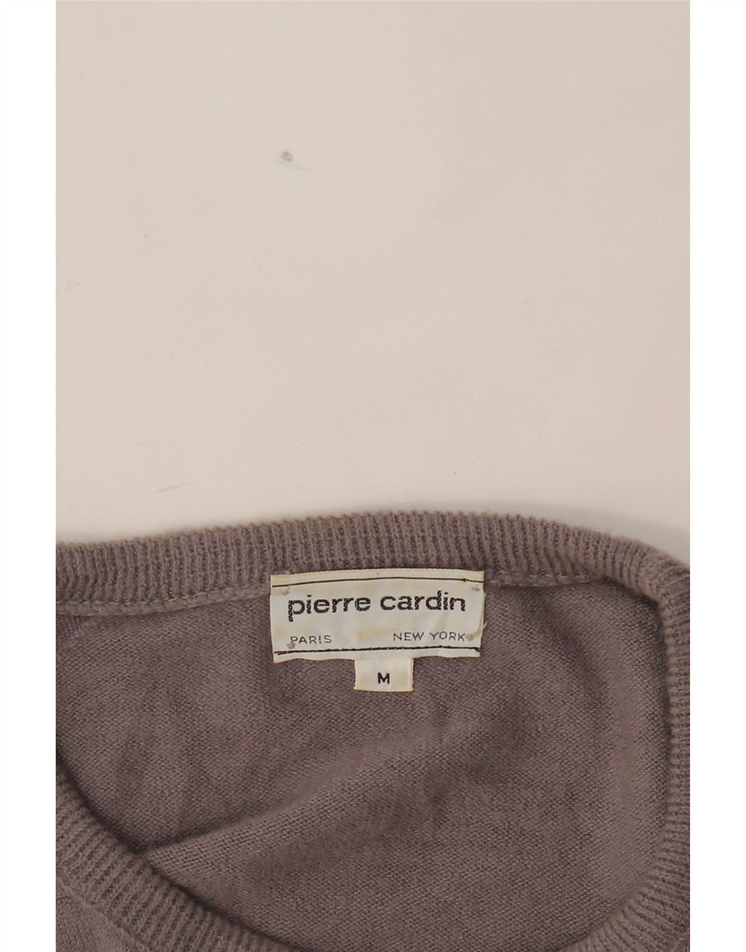PIERRE CARDIN Mens Crew Neck Jumper Sweater Medium Grey Acrylic Vintage Pierre Cardin and Second-Hand Pierre Cardin from Messina Hembry 