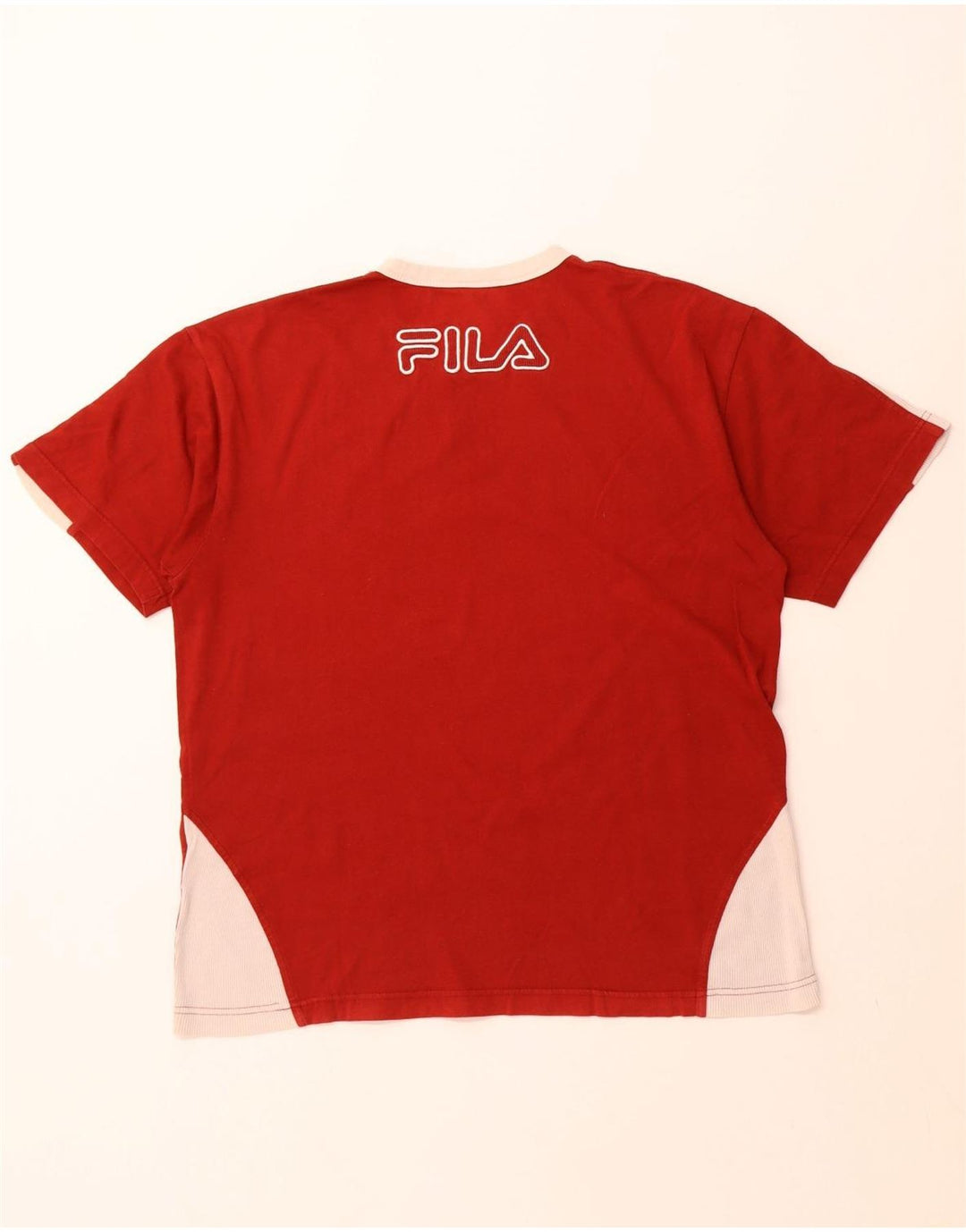 T-shirt grafica da uomo FILA Top rosso medio color block