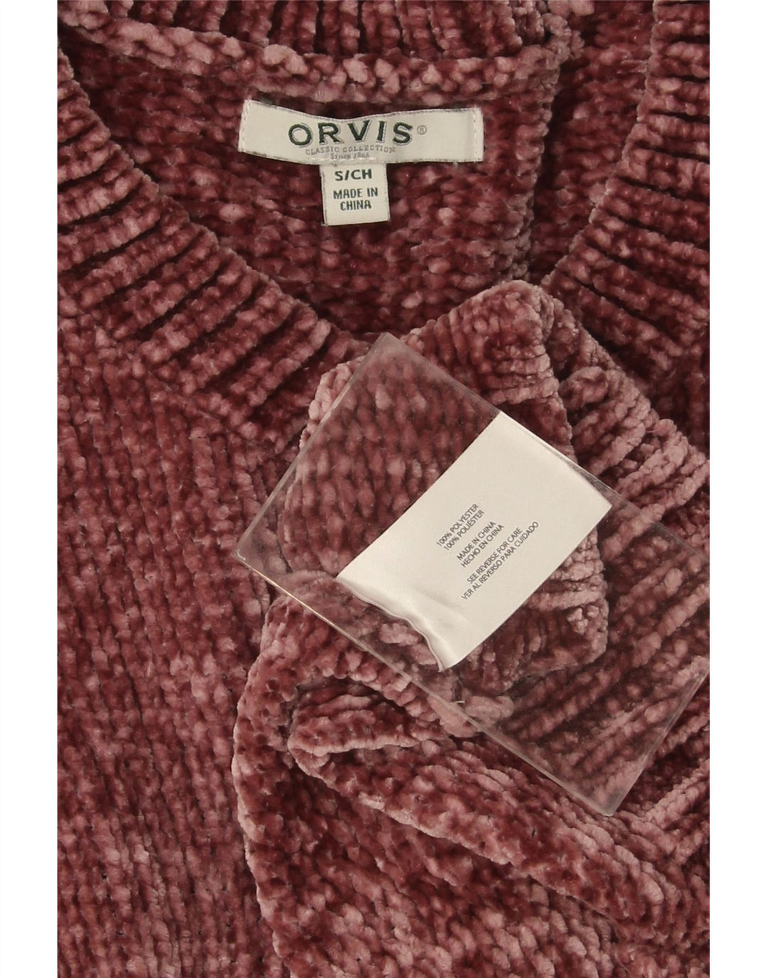 ORVIS Womens Oversized V-Neck Jumper Sweater UK 10 Small Burgundy