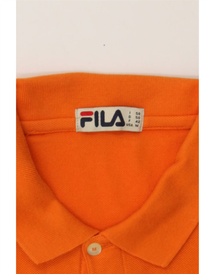 FILA Mens Polo Shirt Medium Orange Cotton Vintage Fila and Second-Hand Fila from Messina Hembry 