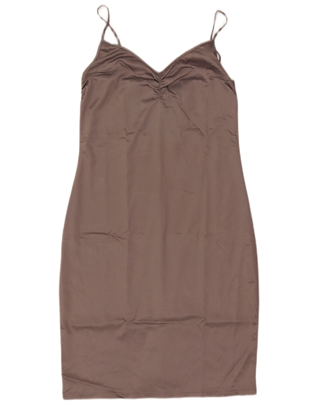 Abito sottoveste da donna Caractere UK 14 grande acetato marrone