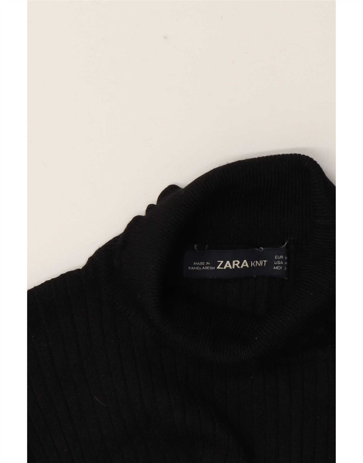 Top Zara da donna con collo alto e camicetta UK 12 medio nero