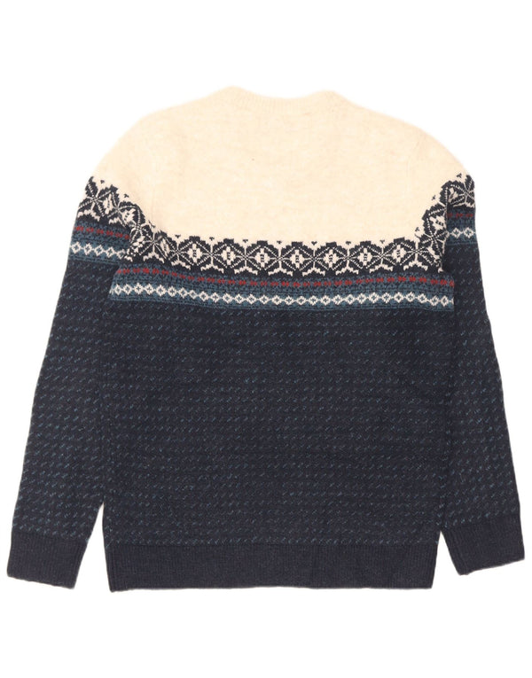 Maglione maglione girocollo da uomo Marks & Spencer piccolo blu navy color block
