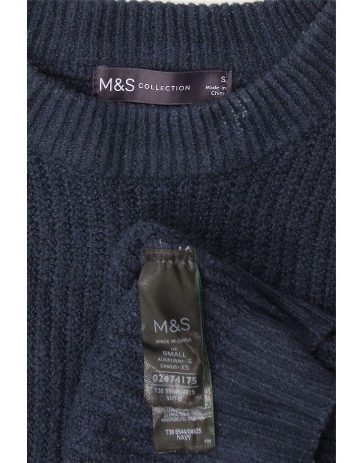 Canotta corta da donna Marks & Spencer oversize UK 10 piccola blu navy