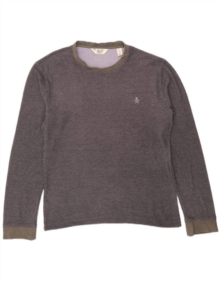 Penguin Maglia da uomo a maniche lunghe grande grigia