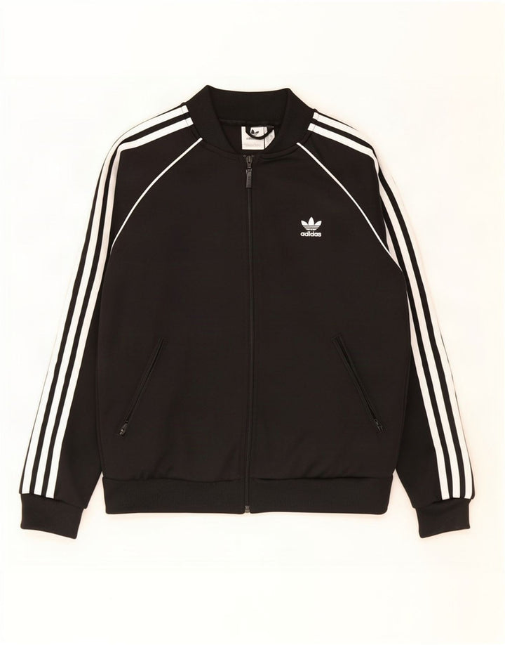 Giacca da tuta da donna Adidas UK 12 Medium Nero Poliestere