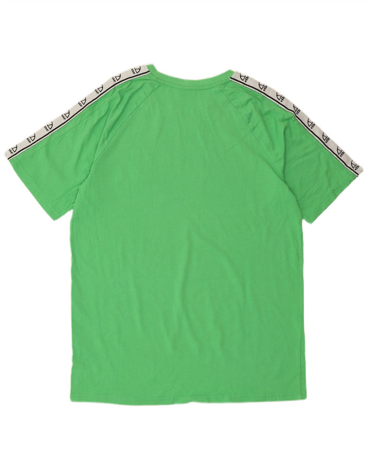 ELLESSE T-shirt grafica da uomo Top XL in cotone color block verde