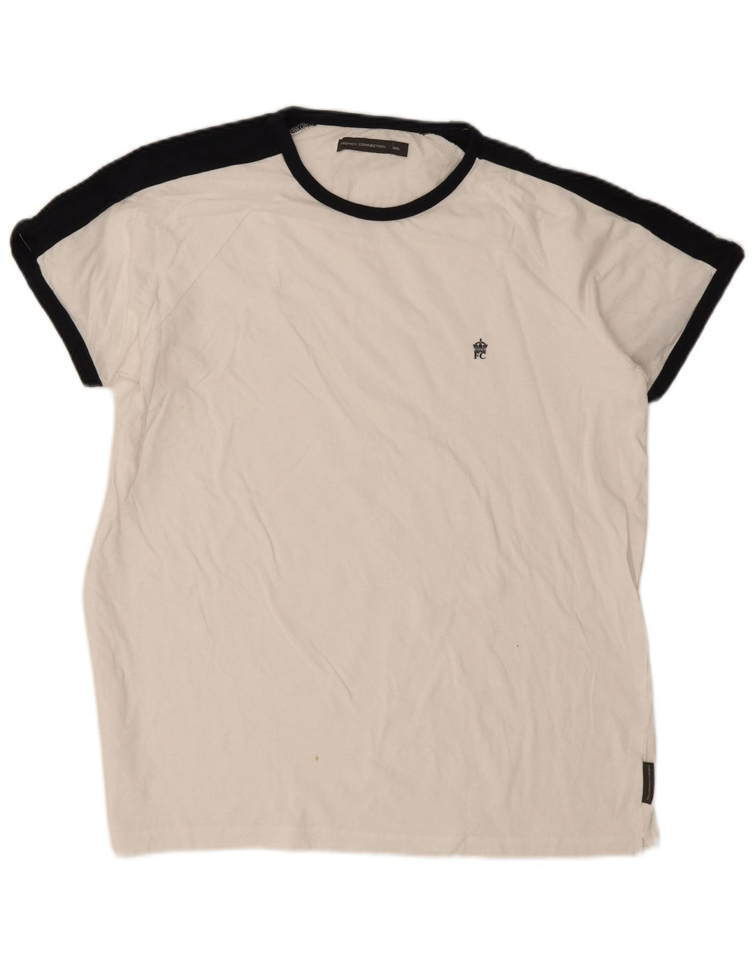 T-shirt da uomo French Connection Top 2XL cotone color block bianco