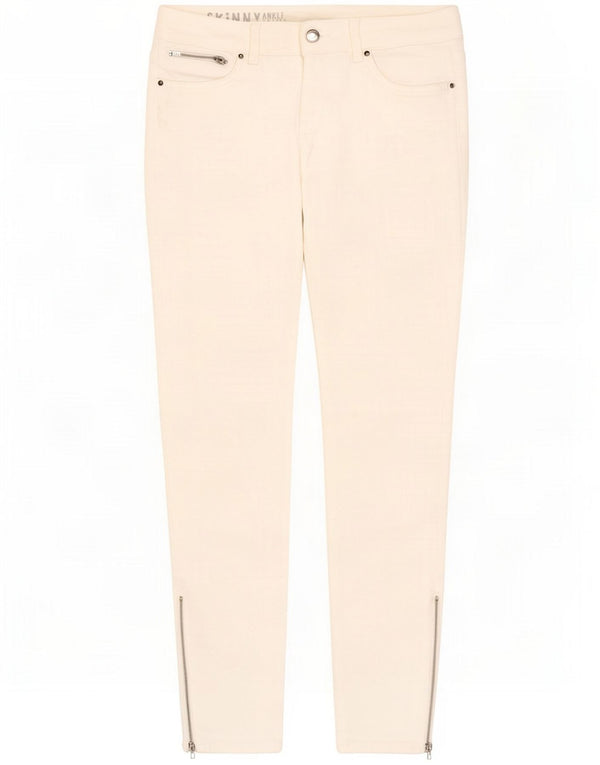 Marks & Spencer Jeans skinny da donna UK 12 Medio W28 L27 Bianco sporco Cotone