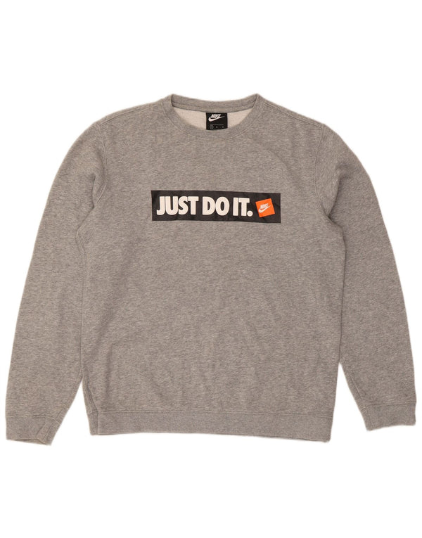 Felpa Nike da uomo con vestibilità grafica regolare, cotone grigio medio