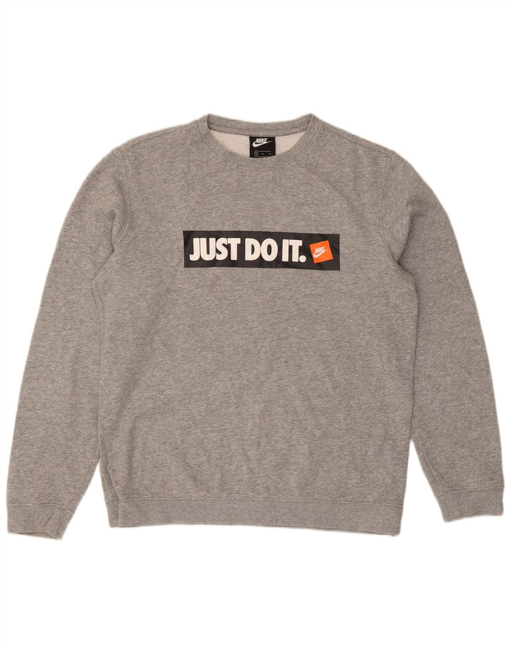 Felpa Nike da uomo con vestibilità grafica regolare, cotone grigio medio