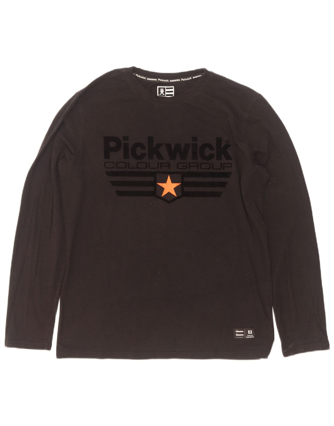 Pickwick Top grafico da uomo a maniche lunghe grande nero