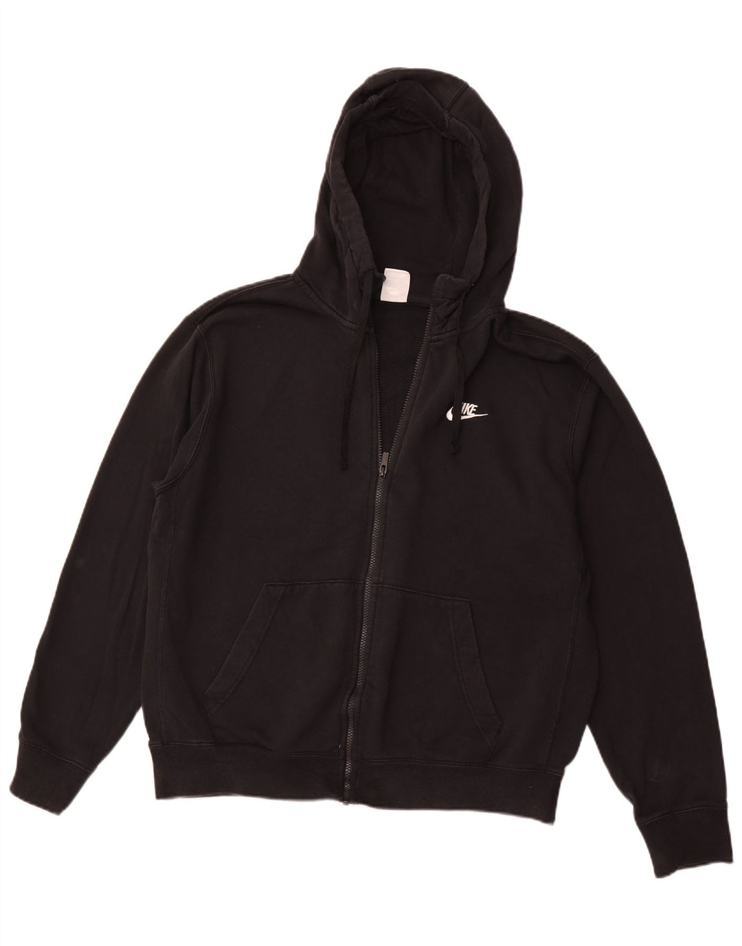 Maglione con cappuccio e zip da uomo NIKE grande in cotone nero