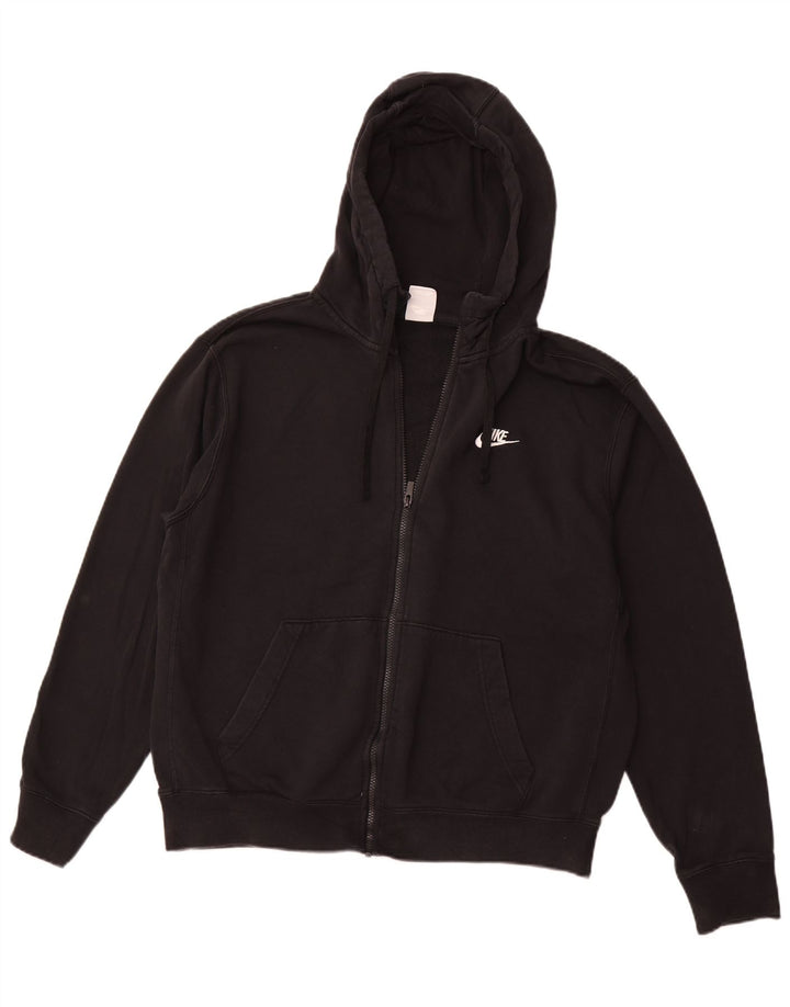 Maglione con cappuccio e zip da uomo NIKE grande in cotone nero
