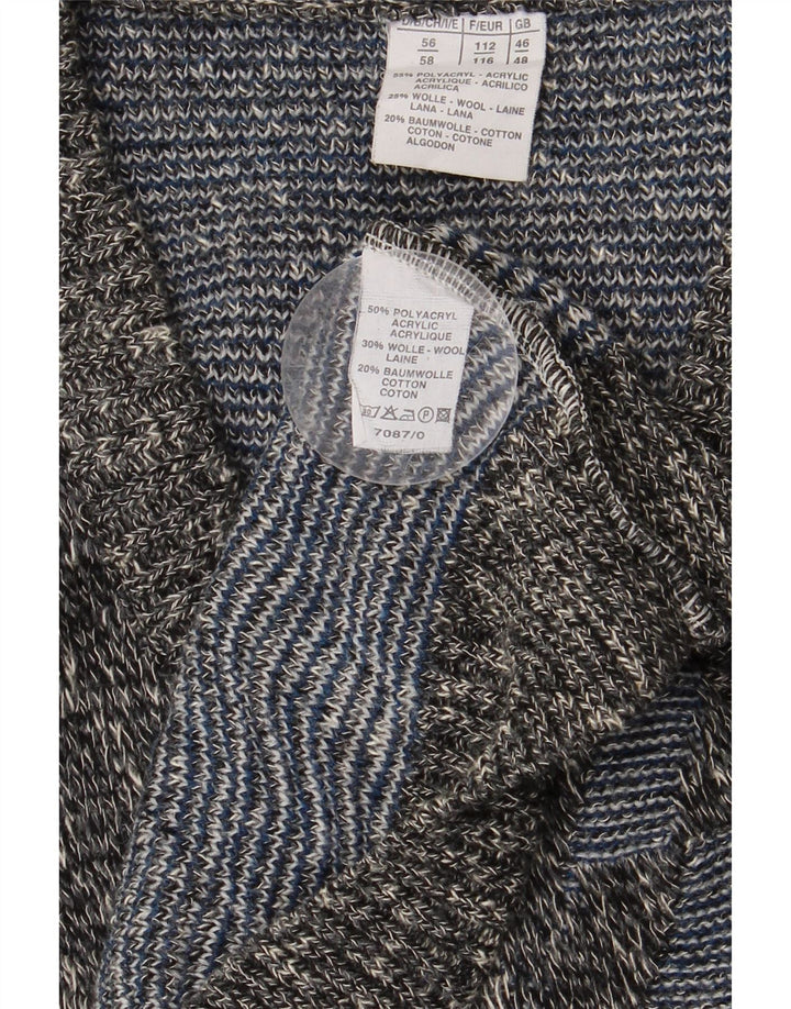 Maglione maglione con scollo a V da uomo VINTAGE UK 46/48 2XL geometrico multicolore