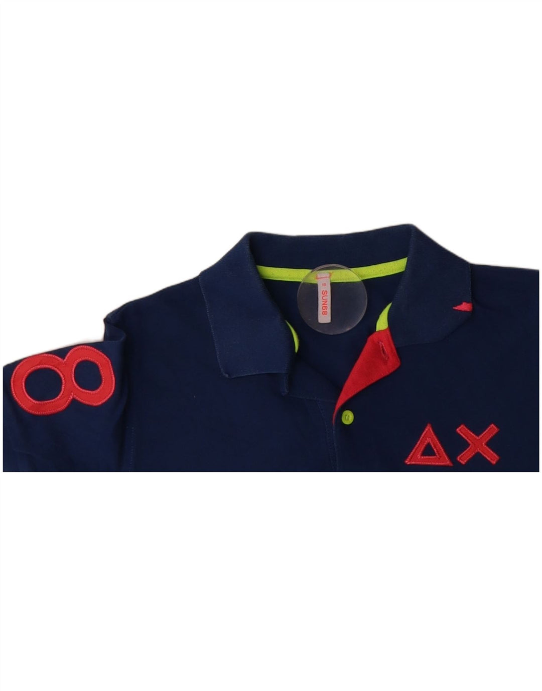 SUN68 Boys Graphic Polo Shirt 9-10 Years Blue Cotton