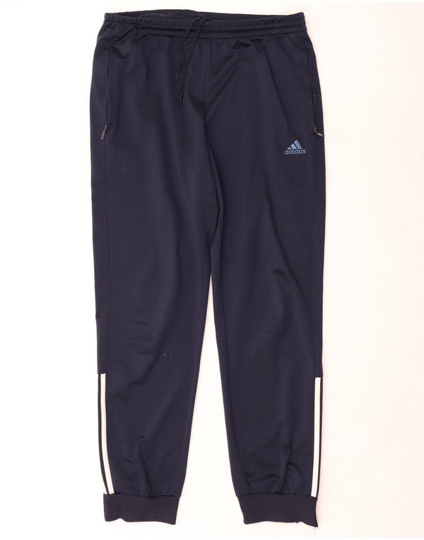 Adidas Pantaloni da tuta da uomo Joggers UK 42/44 Large Blu Navy Poliestere