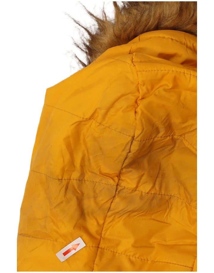 Giacca imbottita con cappuccio da donna Zara UK 10 piccola gialla in poliestere